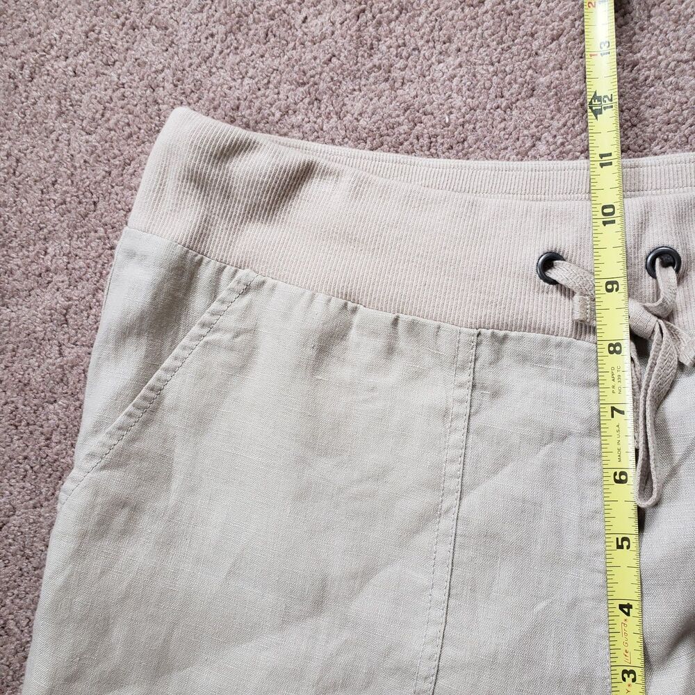 Eileen Fisher Women's Drawstring Organic Linen Cargo Shorts Natural Beige Small - Picture 5 of 13
